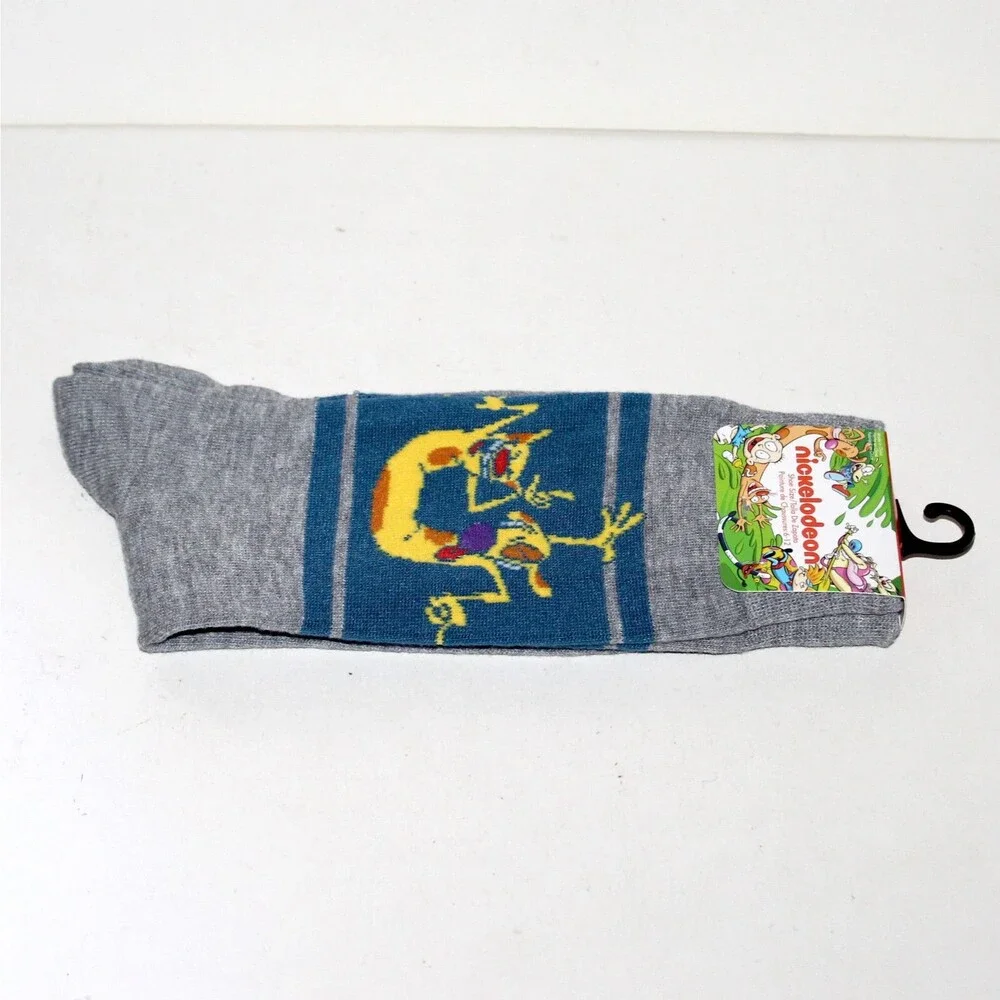 1 pair socks CatDog Nickelodeon 2021 Centric unisex one size gray blue cartoon